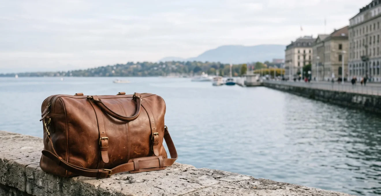 Sac en cuir pleine fleur posé en lumière naturelle, illustrant la noblesse et la durabilité du cuir de qualité